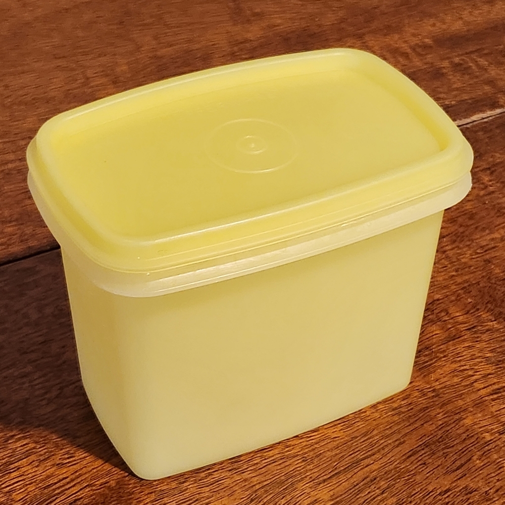 Vintage Tupperware Yellow Container and Lid